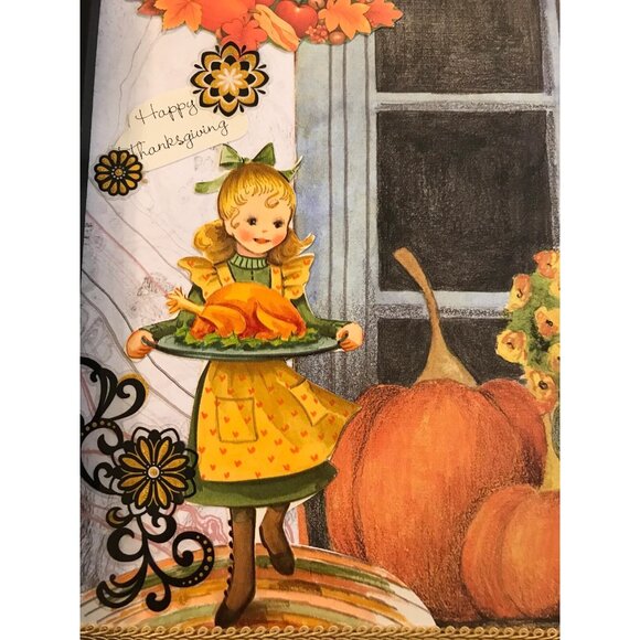 Fall Thanksgiving Kitchen Framed Handmade Collage Wall Art Retro Holiday Decor - Picture 6 of 6